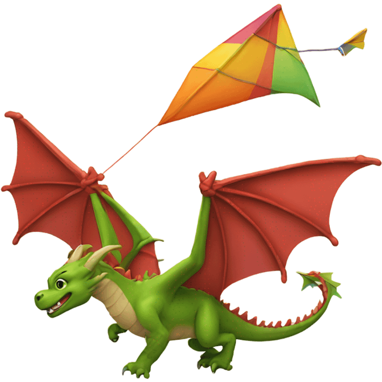 Dragon flying a kite emoji