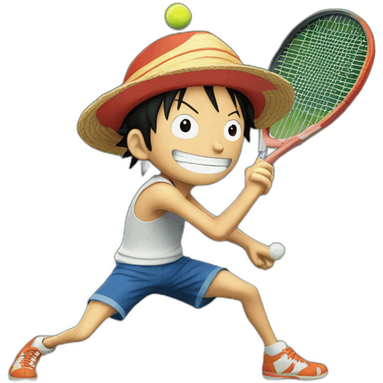 Luffy fait du tennis emoji