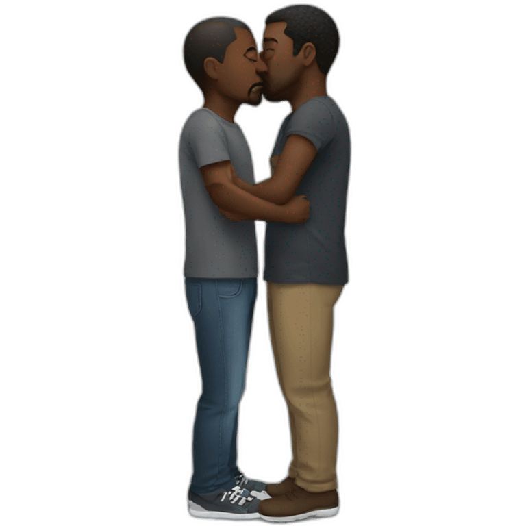 Black daddy kissing emoji