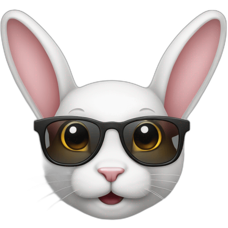 Lapin mignon avec des lunettes emoji