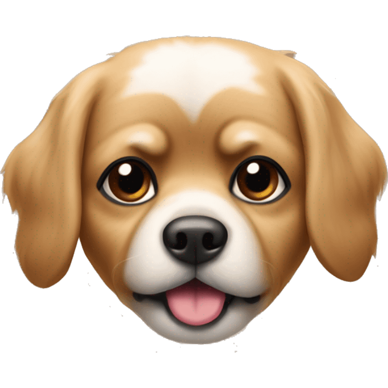 Un emoji de una perrita pekinés pequeña y de color caramelo  emoji