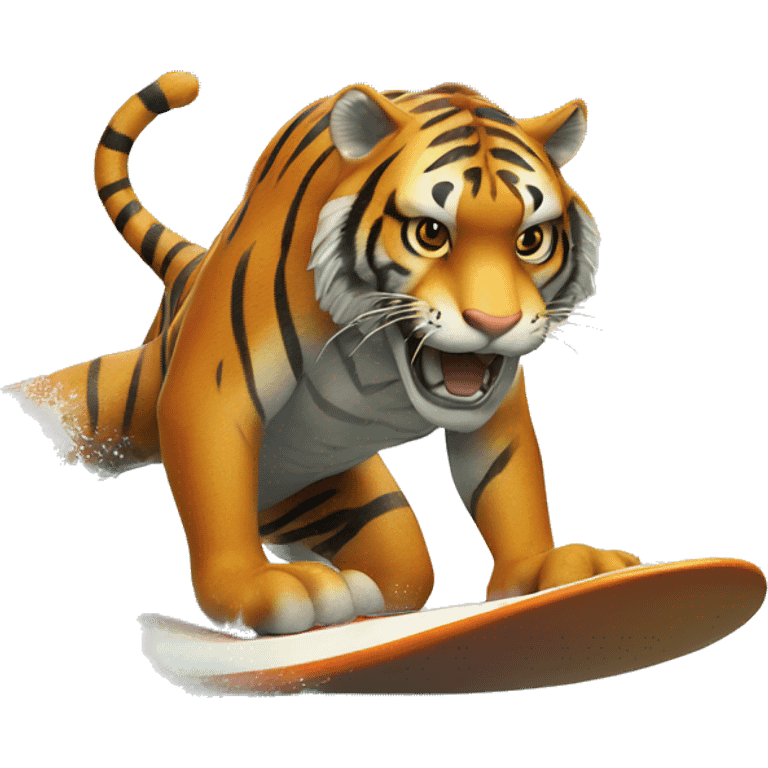 Tiger surfing emoji