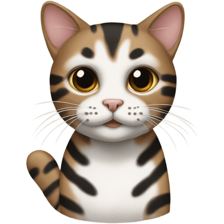 black brown and white tabby cat emoji