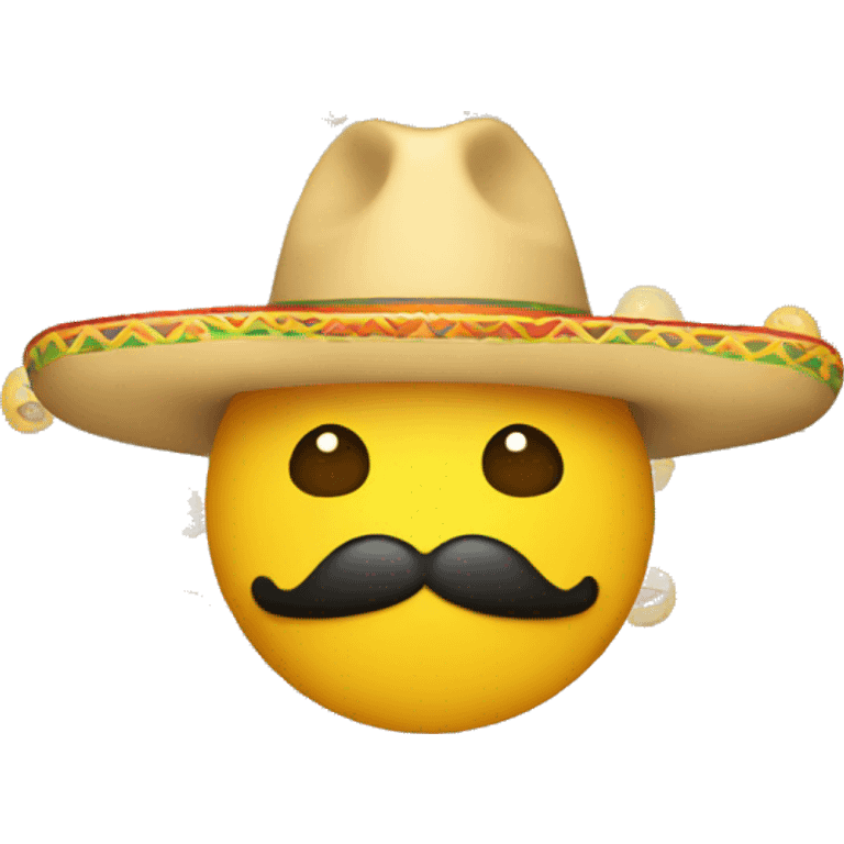 yellow traditional emoji with mexican hat and mustache emoji