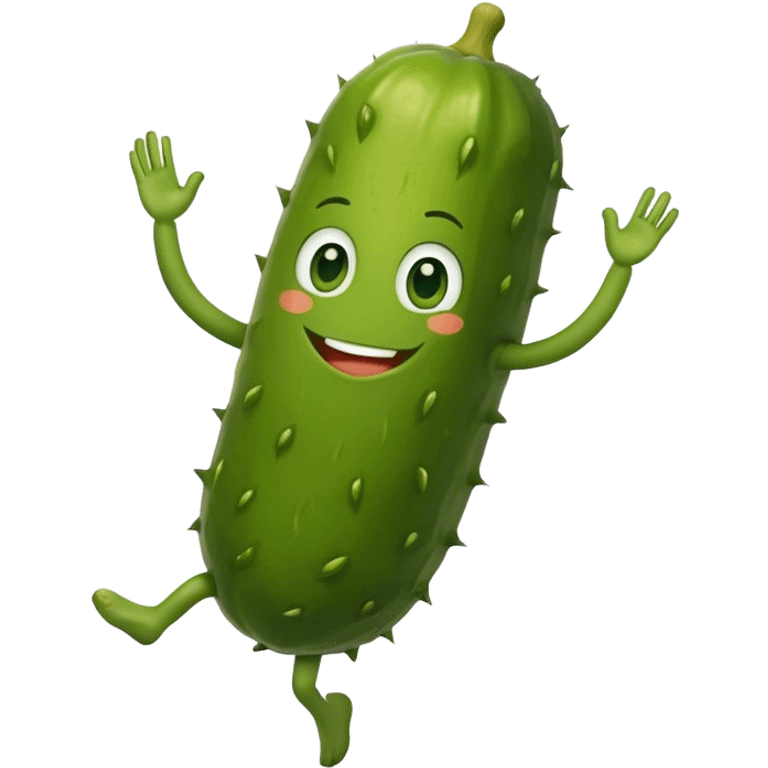 Pickle with face and arms and legs  emoji