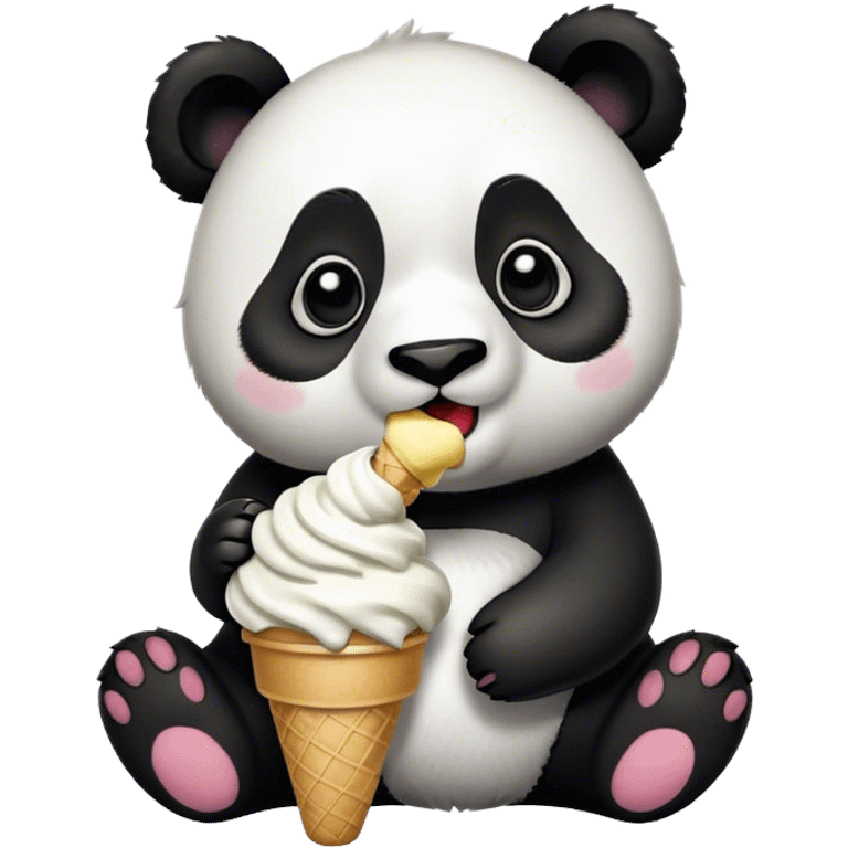 Panda eating ice cream emoji