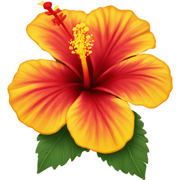 Red and yellow hibiscus flower emoji