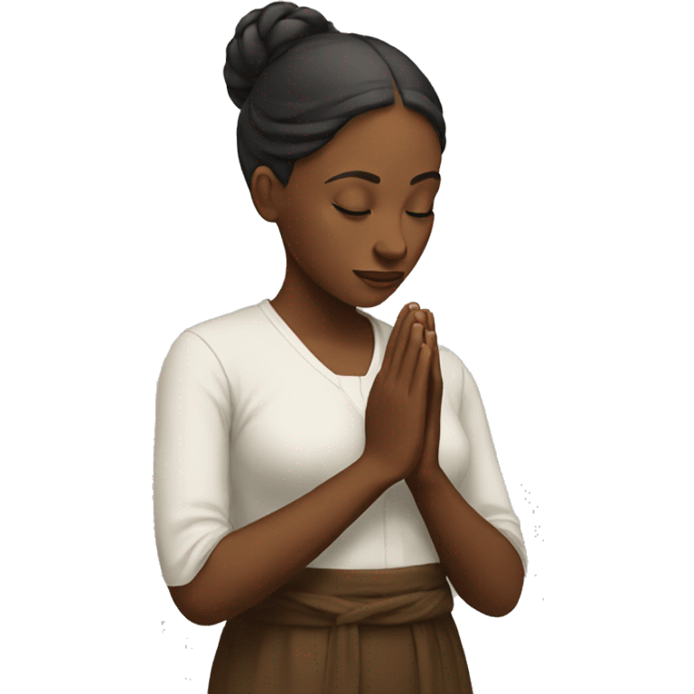 A woman prays emoji