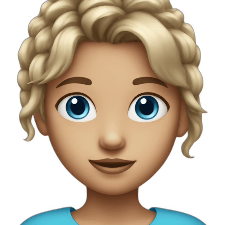 9 year old girl with blue eyes and medium hair emoji