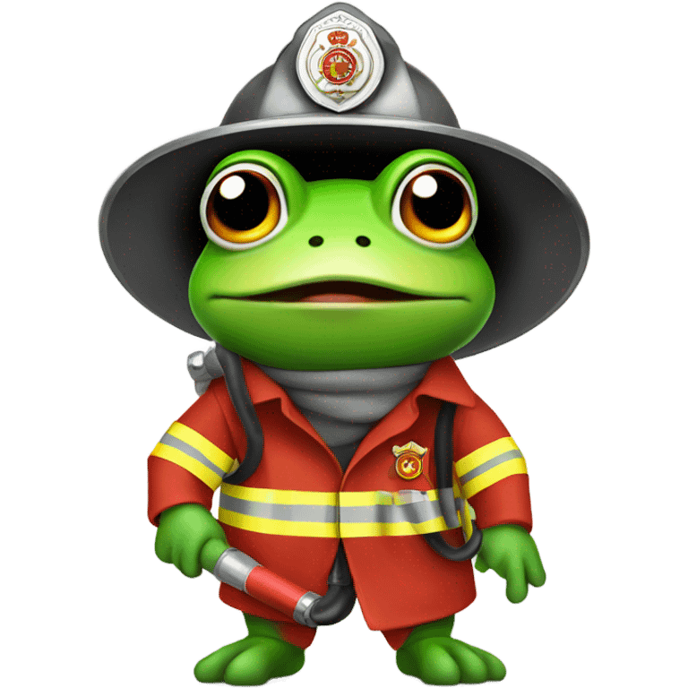 Frog firefighter  emoji