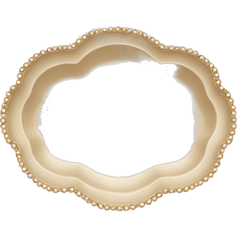 Beige scalloped tray with pearls in it emoji