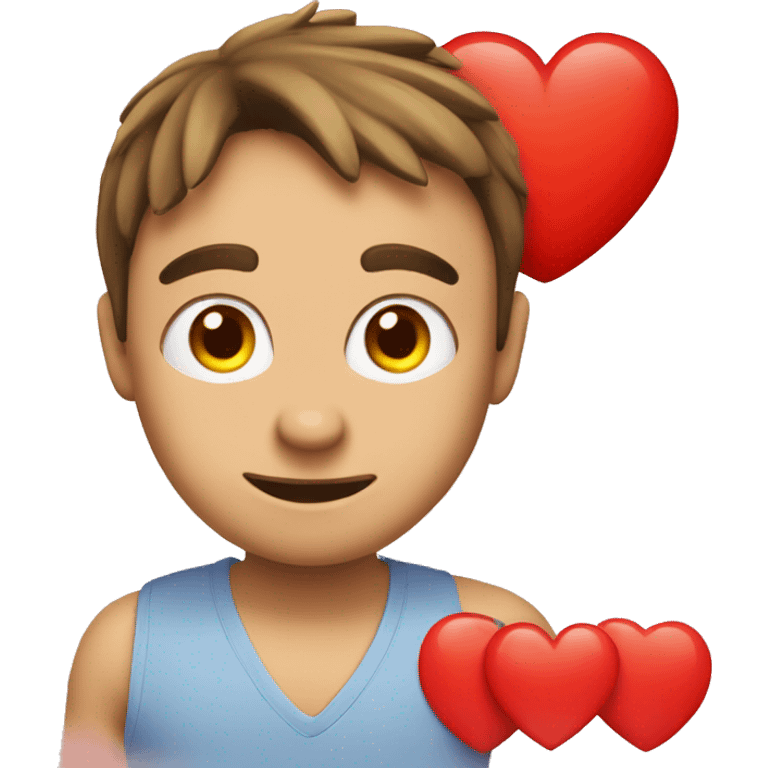 A red heart and inside the name of Dan emoji