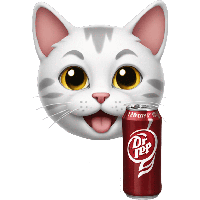 Cat drinking dr. Pepper emoji