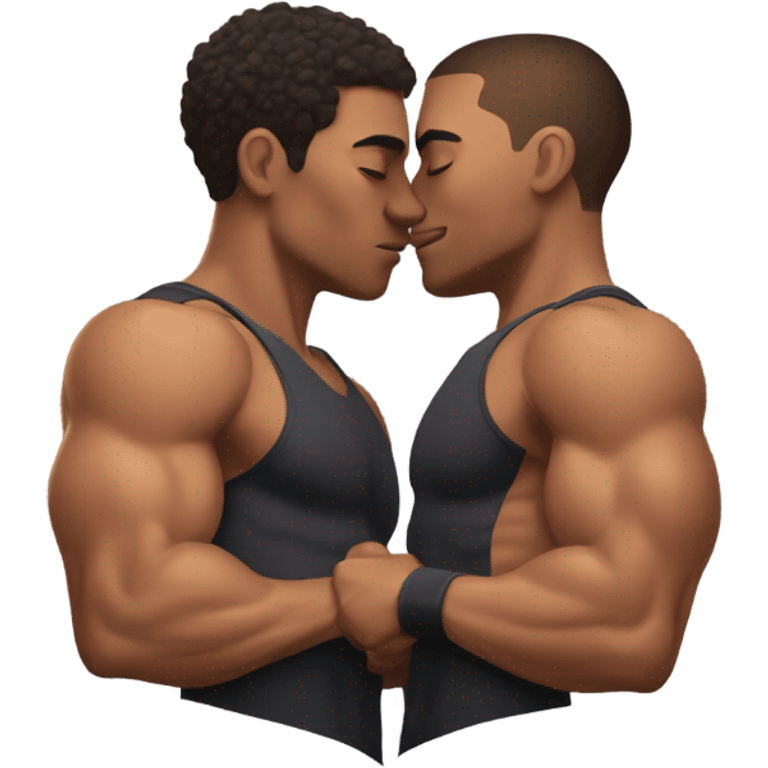 two gym boys kissing emoji