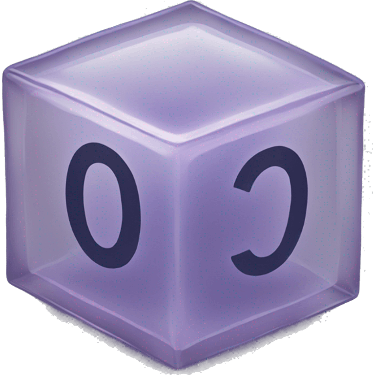 Create an emoji of a transparent cube-shaped object with showing number 0 and 1 inside the cube emoji