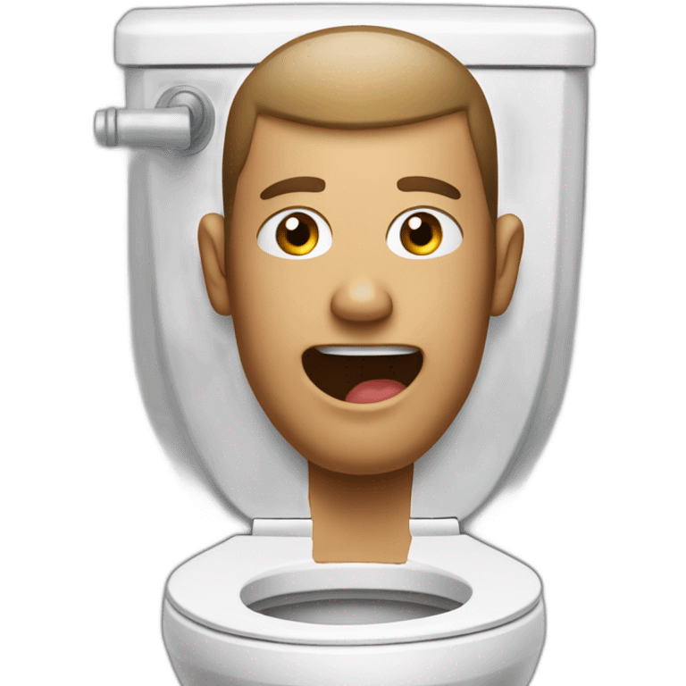 male head and neck sticking out of a toliet emoji