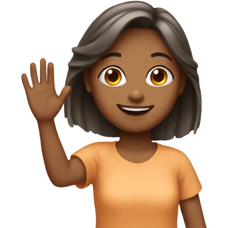 Girl waving emoji