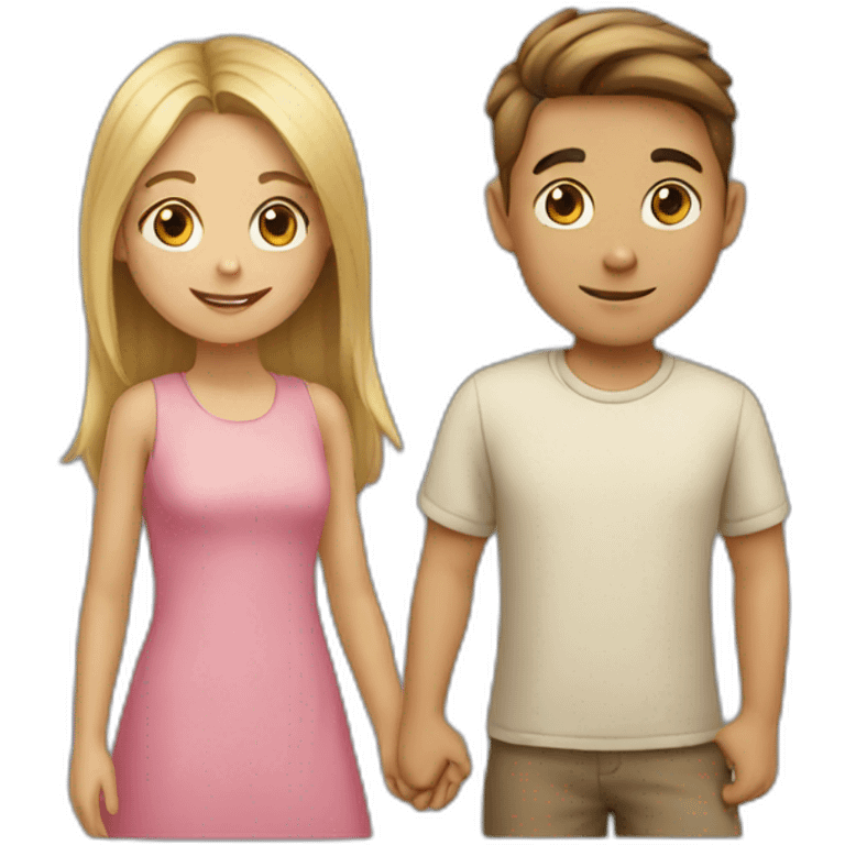 Boy with girl emoji