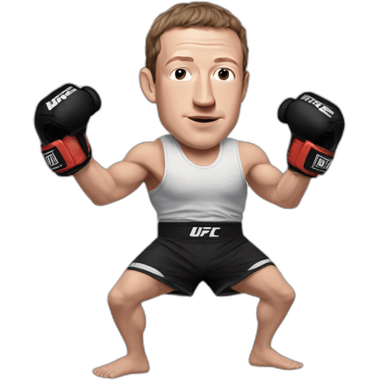 mark zuckerberg as an ufc fighter with mma gloves emoji