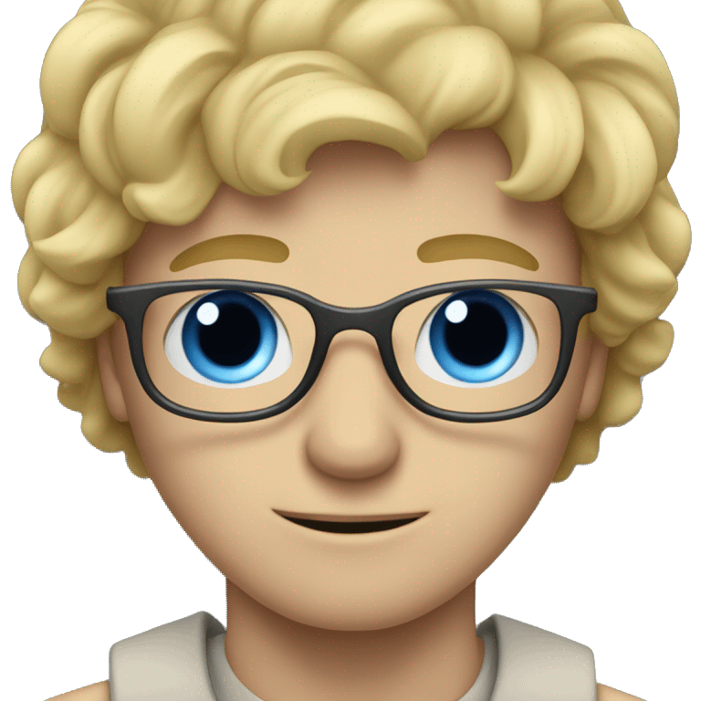 blond hair man with blue eyes and eyeglasses emoji