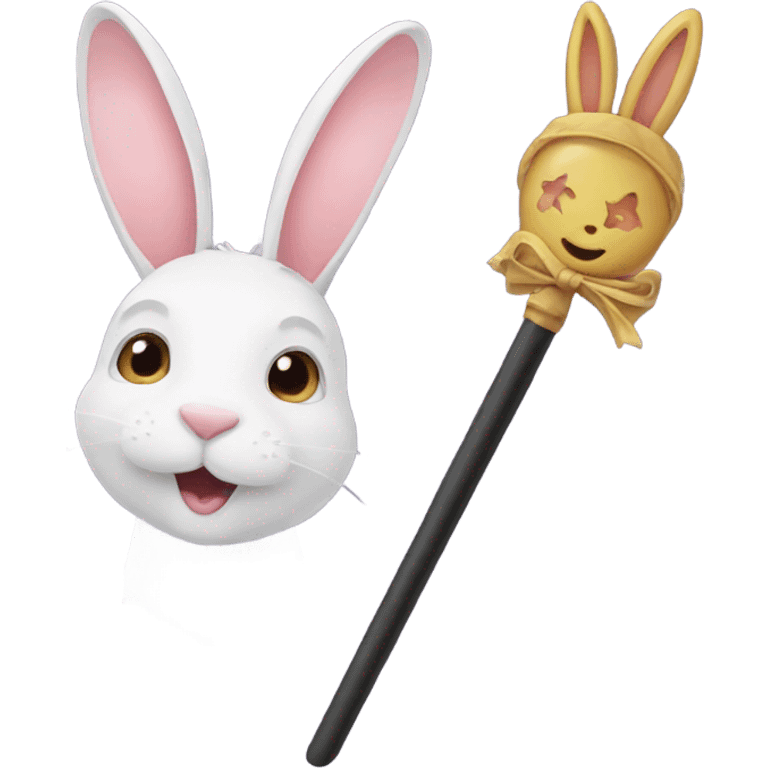 a wand and a rabbit  emoji