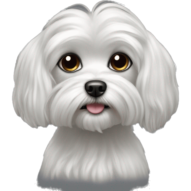 fully black Maltese dog realistic  emoji