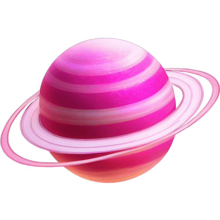 Hot pink glitter Saturn  emoji