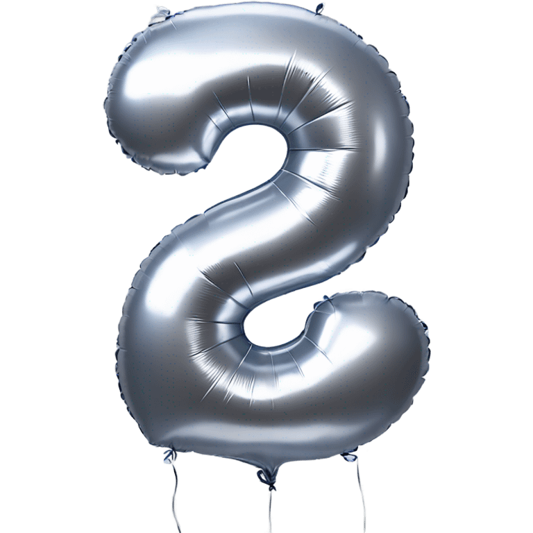 The number 3 as realistic silver balloons emoji