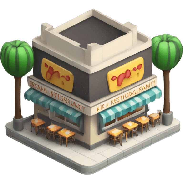 isometric restaurant emoji