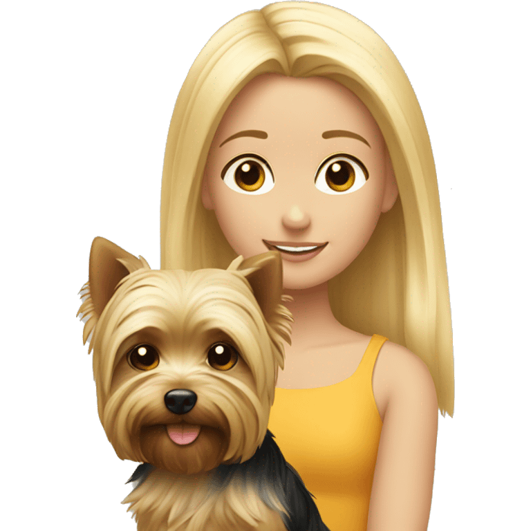 Blond girl and yorkiw emoji