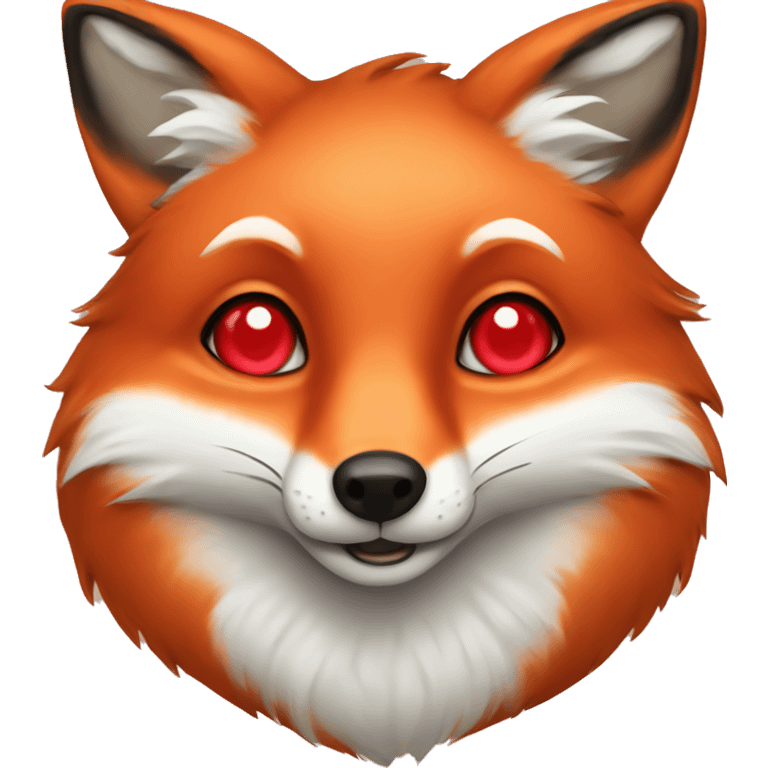 deep lush red fox face with tiny red heart in eyes emoji