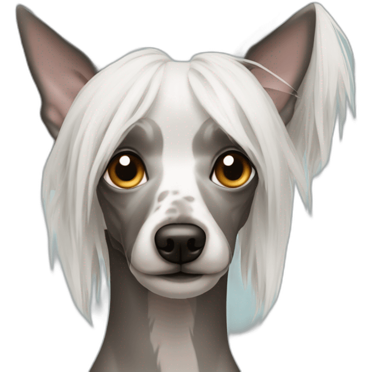 Chinese Crested no eyes emoji