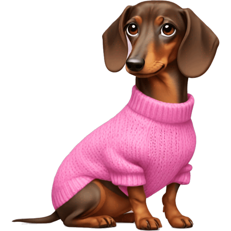 Dachshund wear pink sweater emoji