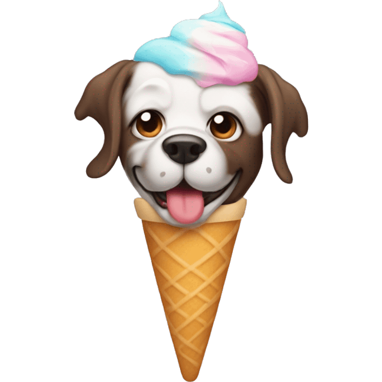 Perro con un helado emoji