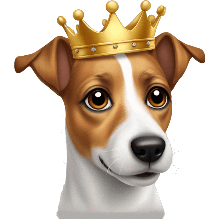 dog jack russell terier with crown emoji