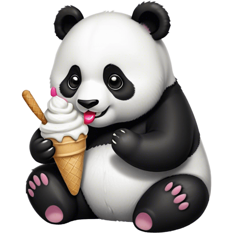 Panda eating ice cream emoji