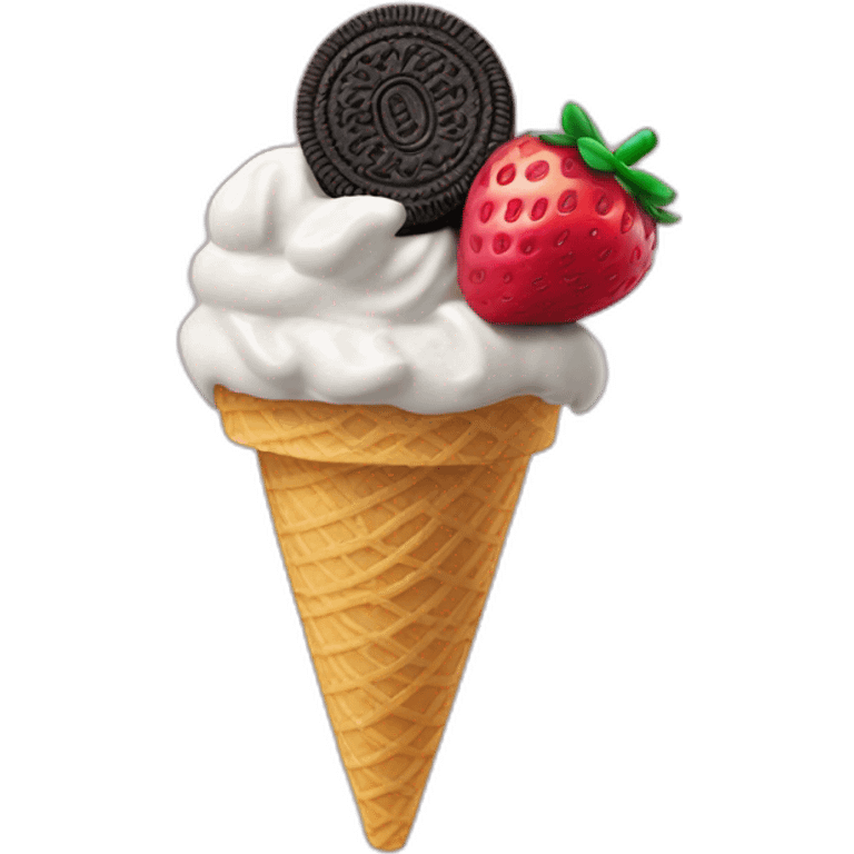 Straberry and oreo ice cream emoji