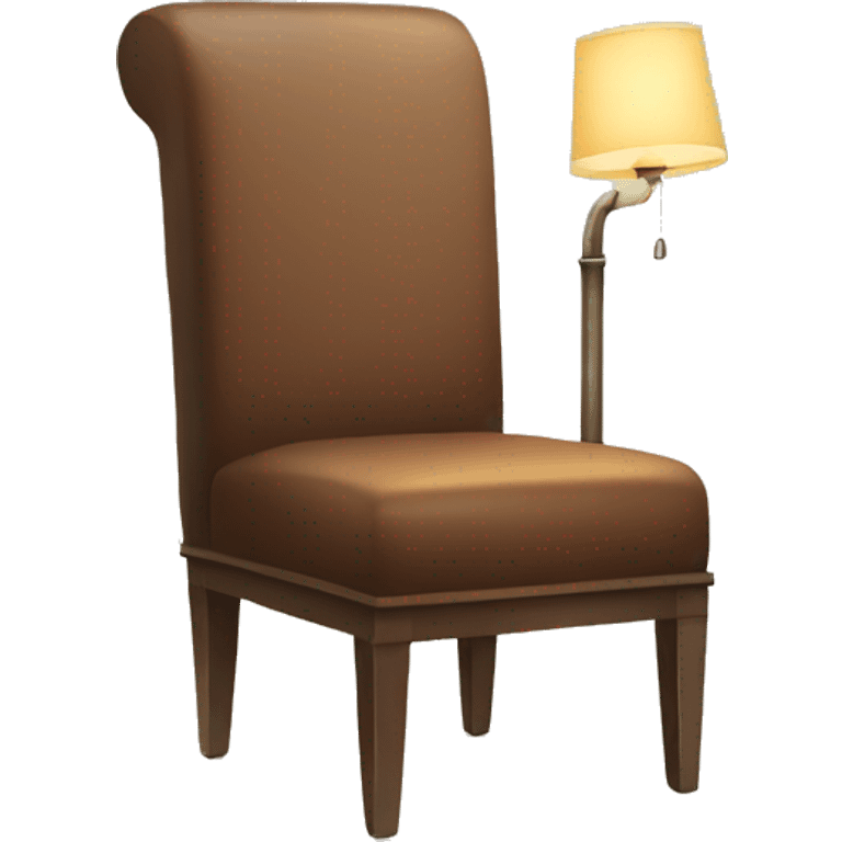 a chair with a lamp attached to the top emoji