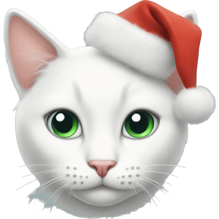 White cat with Christmas Vibe emoji