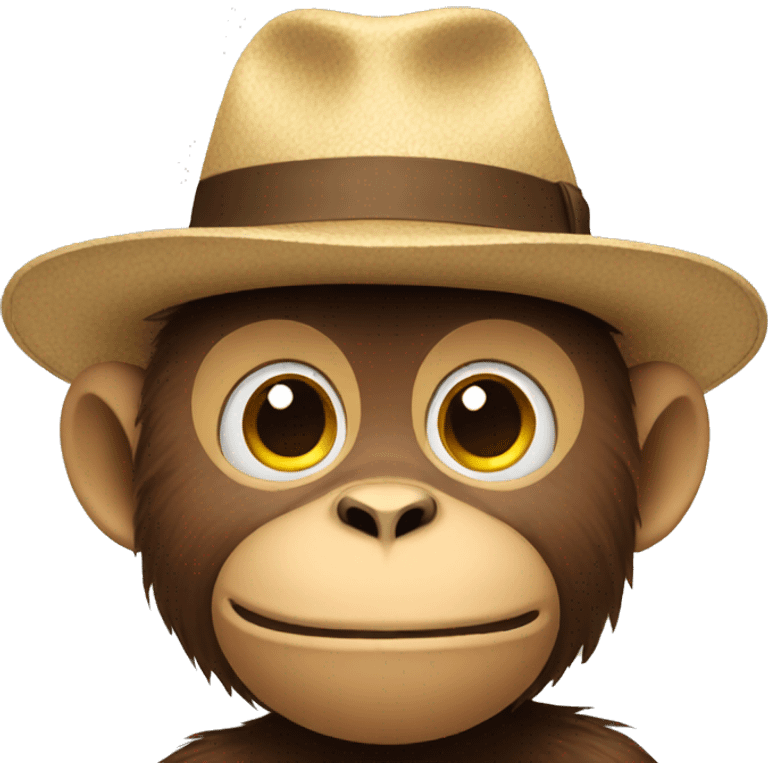 Iphone emoji monkey with hat  emoji