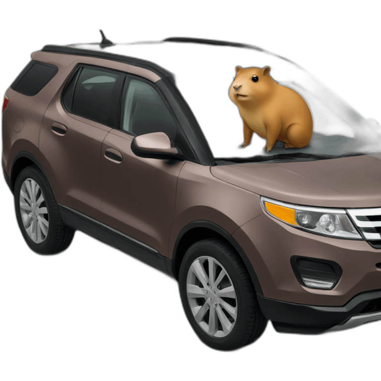 Capybara on a car emoji