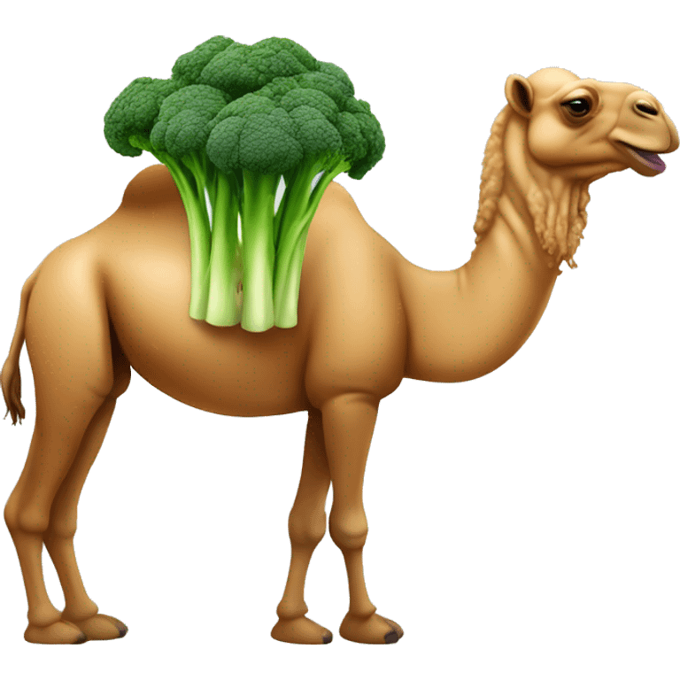 Camel with a broccolini head emoji