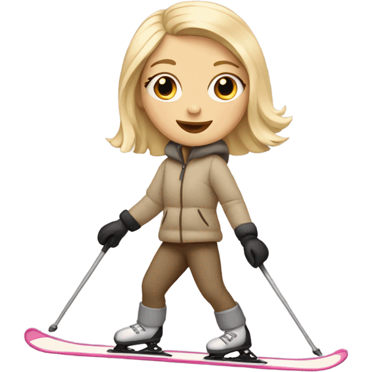 blond girl on a beige skis emoji