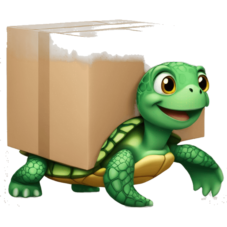 turtle holding a parcel box emoji