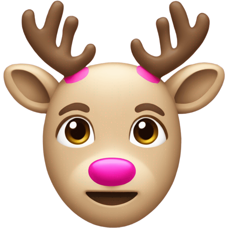 Beige with pink Reindeer’s face emoji