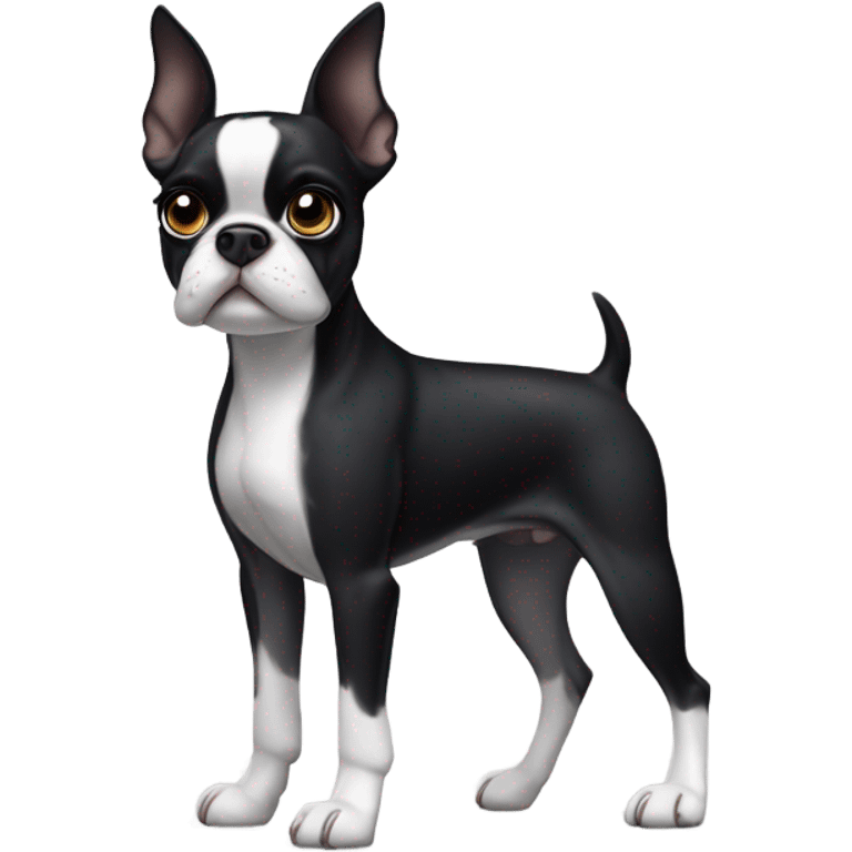 Black and white Boston terrier emoji