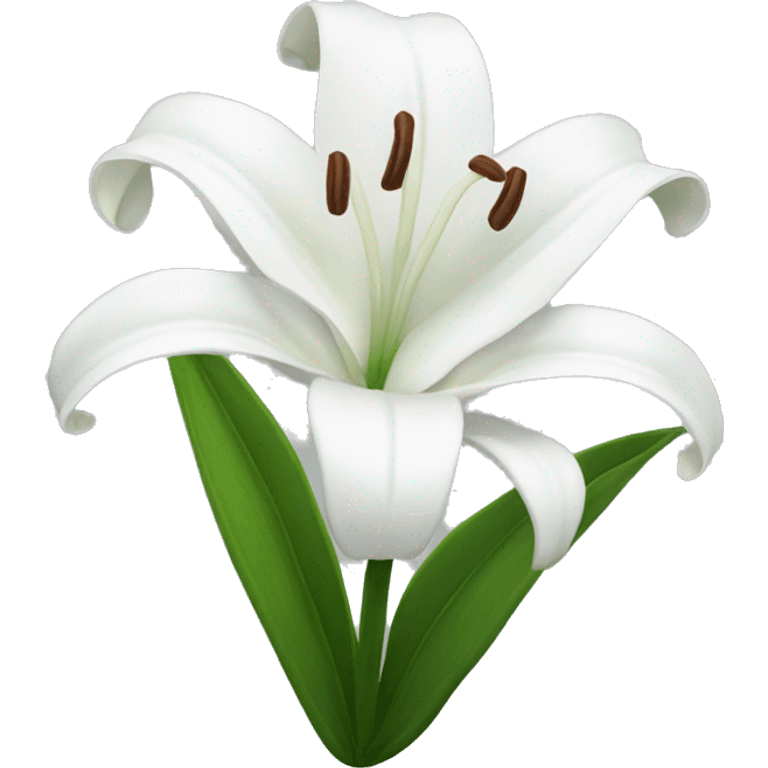 White lily flower emoji