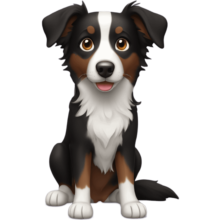 Black and brown border collie emoji