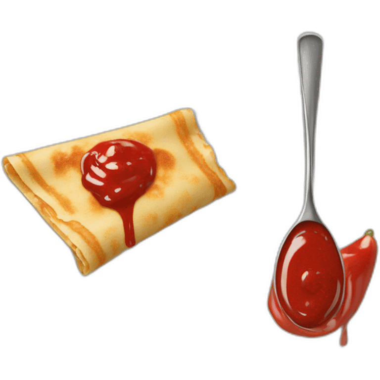 Crêpe avec du ketchup emoji