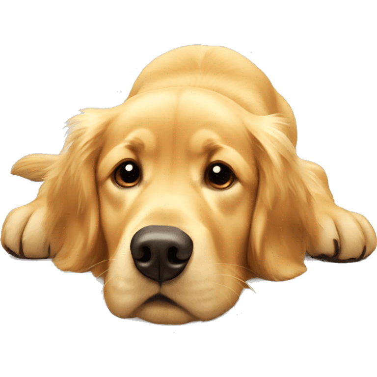 Golden retriever upside down looking up emoji